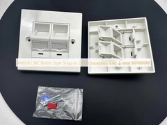 ANSHI LJ6C ブリティッシュスタイル スナップイン 2ポート フェイスプレート RJ45 フレーム 86*86MM