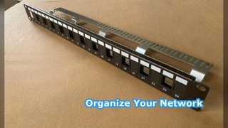 ANSI Cat6A STP パッチパネル 24 ポート 1U