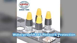 防水デュアルポート RJ45 イーサネットコネクタシールド付き