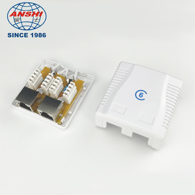 Double Port FTP Surface Mount Box CAT6 3U Gold Plating