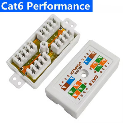 CAT6 CAT5E IDC 4 Pair/8 Way Junction Box 8P8C - Inline Cable Coupler - Terminal Socket