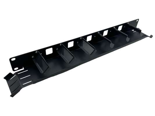1U Horizontal Cable Manager 19 Inch Rackmount Black Iron