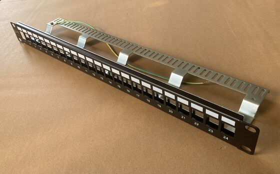 ANSHI 19 Inch 1U Height 24 Ports STP Shielded Rack Mount Patch Panel for Networking