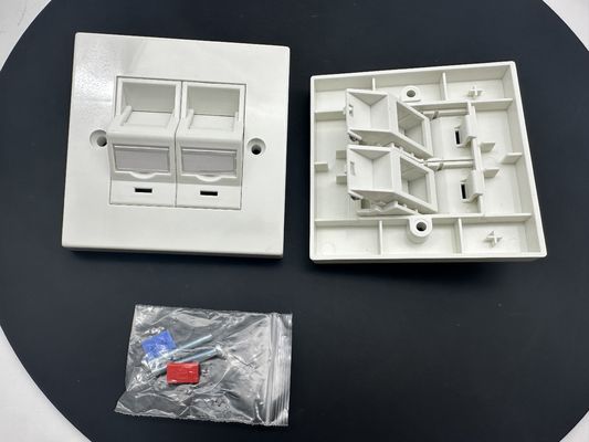 ANSHI LJ6C ブリティッシュスタイル スナップイン 2ポート フェイスプレート RJ45 フレーム 86*86MM
