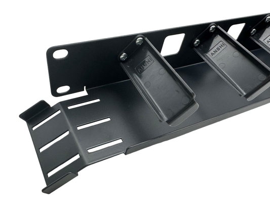 1U Horizontal Cable Manager 19 Inch Rackmount Black Iron