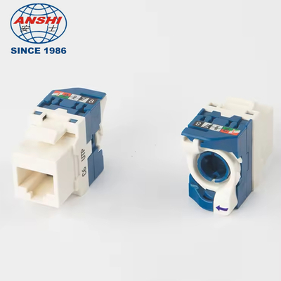 CAT6ケーブルと高速データ用の180度回転のRJ45キーストーンジャック