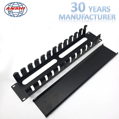 ネットワーク設置用の2U高さ12スロットメタル19インチラックマウント可能水平ケーブルマネージャー