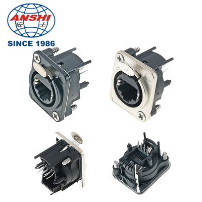 D タイプ パネル マウント オーディオ XLR ソケット RJ45 イーサネット ネットワーク インターフェイス複合コネクタ用機器パネル