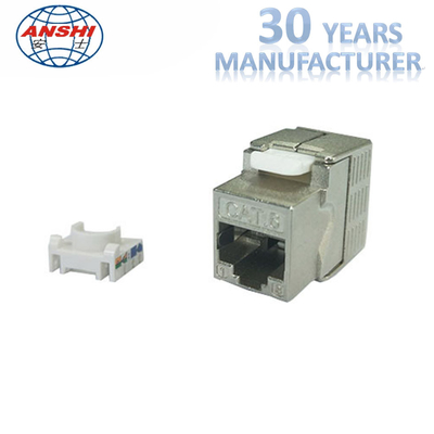 保護されたSTP亜鉛合金RJ45台形ジャック180の程度Toolless CAT7 CAT5E